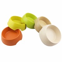 Biodegradable Nature Eco-Friendly Round Bamboo Fiber Bowl for Pets Animals Bamboo Fiber Animal plates