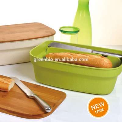 natural materials bamboo fiber storage box,bamboo fiber bread bin