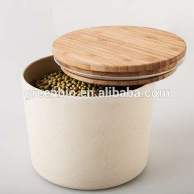 natural materials bamboo fiber round food seasoning bottle