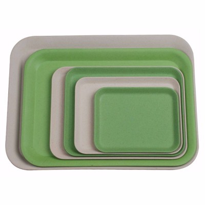 gray color natural bamboo fibre lunch dinner tray