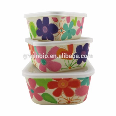 High quantity ECO friendly bamboo fiber kids storage box for lunch