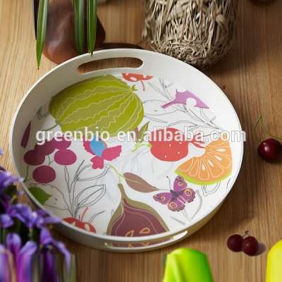 Eco friendly colorful Kitchen bamboo fiber Hotel Supplies Serving Trays