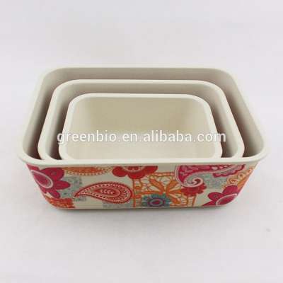 original design bamboo fiber lunch food storage box,bamboo fiber bread bin