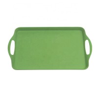 Eco friendly biodegradable bamboo fiber tea tray with handle