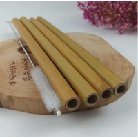 20cm organic material bamboo straw pollution-free straws paper hot sale biodegradable bubble tea straw